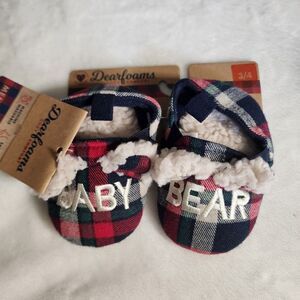 3 For $15 Deerfoams Cozy Comfort Memory Foam Plaid Baby Bear Slippers Size 3/4